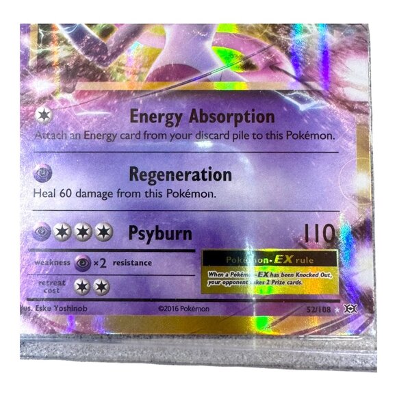 Rare Mewtwo Ex Pokemon Trading Card 180 Hp Holographic Collectible Gaming Treasu - Picture 3 of 5